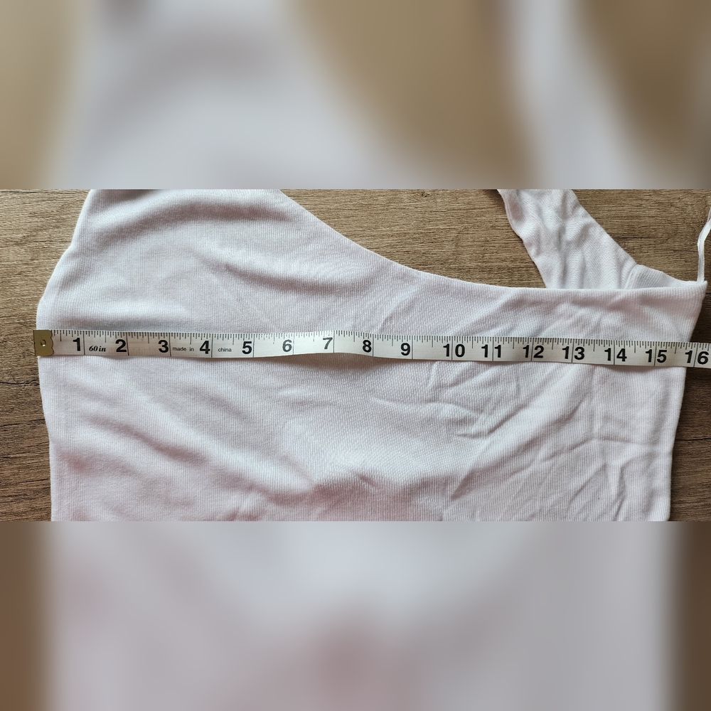 Zara NWT Women's Large One Shoulder White Tank Top - Picture 4 of 6